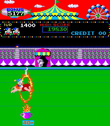 Snapshot of Circus Charlie (level select, set 1)